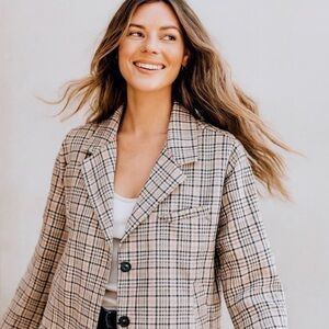 Cali Plaid We The Free size medium Women's Jacket. Blazer